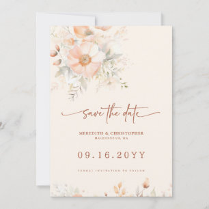 Reserve A Data Peach Cream Floral Wedding