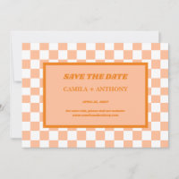 Peach Fuzz Orange Checkered Gingham Patterno