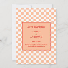 Reserve A Data Peach Fuzz Red Checkered Gingham Patterno