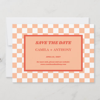 Reserve A Data Peach Fuzz Red Checkered Gingham Patterno