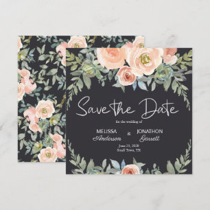 Reserve A Data Peach Green Marinho Pastel Floral Elegante