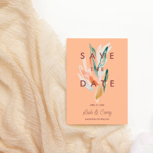 Reserve A Data Peach Modern Wedding