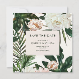 Reserve A Data Peach White Peonies e Green Deixa Casamento Floral