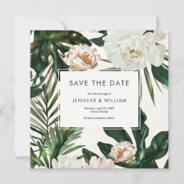 Reserve A Data Peach White Peonies e Green Deixa Casamento Floral