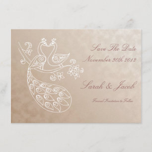 Reserve A Data Peacock Save-The-Date, estilo Alpana