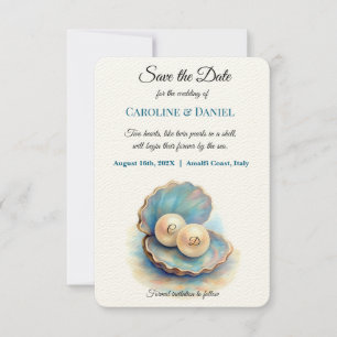 Reserve A Data Pérolas de Casamento de Praia Shell Elegant Ocean