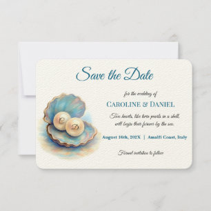Reserve A Data Pérolas de Casamento de Praia Shell Elegant Ocean