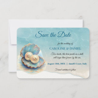 Reserve A Data Pérolas de Casamento de Praia Shell Elegant Ocean