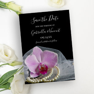 Reserve A Data Pérolas de Orquídea Rosa no Casamento Preto Guar