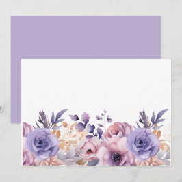 Reserve A Data Personalizado Floral Roxo Bege