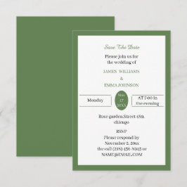 Reserve A Data Personalizado Verde Simples