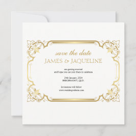 Reserve A Data Personalizar data de casamento salva moldura doura