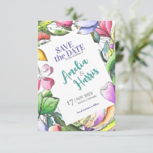 Reserve A Data Personalizar Floral Descrito Salvar Data