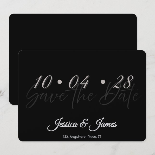Reserve A Data Personalizar  Save the Date Personalizado (Frente/Verso)