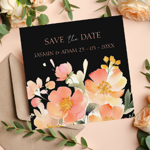 Reserve A Data Pêssego Laranja Moderno Boho e Casamento Floral Ne