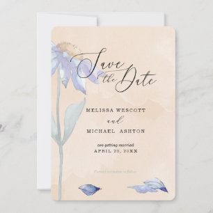 Reserve A Data Pêssego Molhado de Aquarela com Casamento de Marga