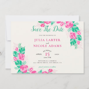 Reserve A Data Pétalas Rosa Verde Flores Jardim Casamento