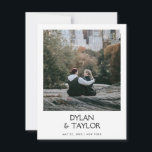 Reserve A Data Petite Simple Modern Bold Name Framed 2-Photo<br><div class="desc">Moderno e simples Salve a placa Date com um design de nome em negrito em tamanho menor. Um estilo limpo e minimalista perfeito para qualquer celebração de casamento. Adicione sua própria foto na frente e atrás. Use a ferramenta design para alterar as fontes ou o layout.</div>