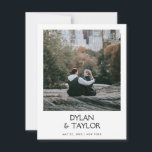 Reserve A Data Petite Simple Modern Bold Name Framed 2-Photo<br><div class="desc">Moderno e simples Salve a placa Date com um design de nome em negrito em tamanho menor. Um estilo limpo e minimalista perfeito para qualquer celebração de casamento. Adicione sua própria foto na frente e atrás. Use a ferramenta design para alterar as fontes ou o layout.</div>