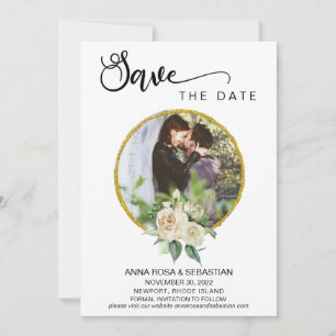 Reserve A Data *~* PHOTO Boho Floral Rosas Casamento Salve A Data
