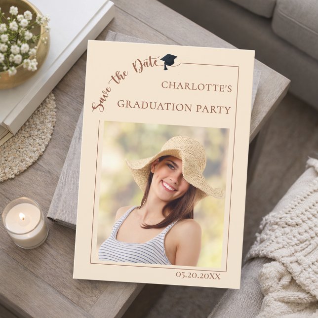 Reserve A Data Photo champagne Graduation party Save the Date (Criador carregado)