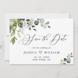 Reserve A Data PHOTO De Casamento Floral Eucalyptus Com Aquarela 