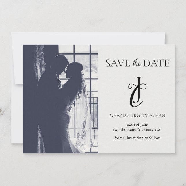 Reserve A Data Photo Elegant Classic Wedding Save The Date (Frente)