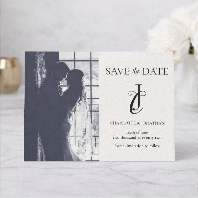 Reserve A Data Photo Elegant Classic Wedding Save The Date (Criador carregado)