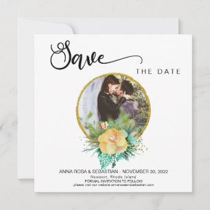 Reserve A Data *~* PHOTO Floral Wreath Boho Casamento Salve A Dat