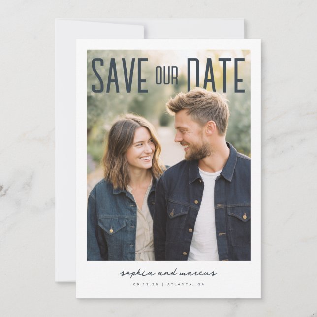 Reserve A Data PhotoPop Save Our Date Modern Design (Frente)