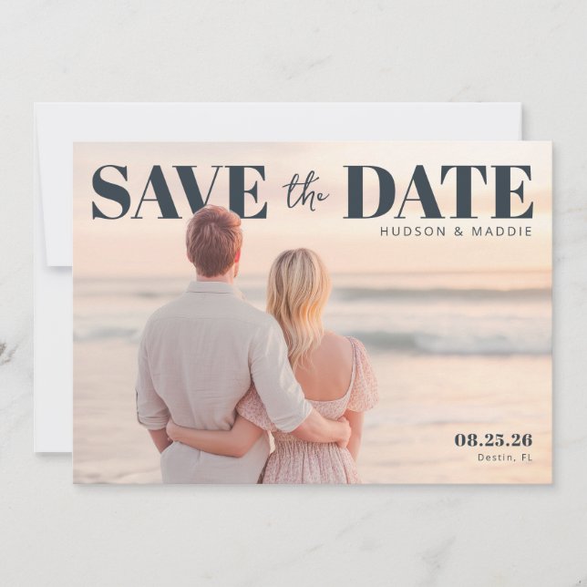 Reserve A Data PhotoPop Save the Date Elegant  (Frente)