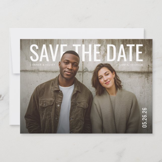 Reserve A Data PhotoPop Save the Date Minimal (Frente)