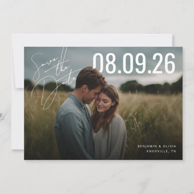 Reserve A Data PhotoPop Save the Date Script  (Frente)