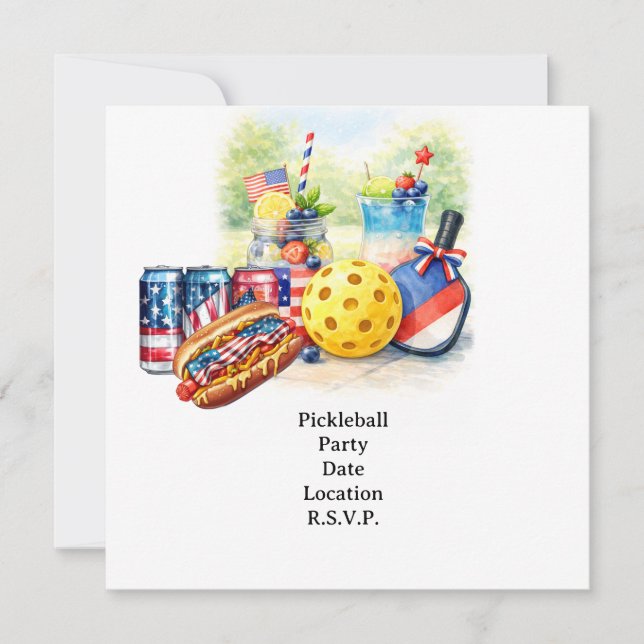 Reserve A Data Pickleball Party 4th July Independence Day America (Frente)