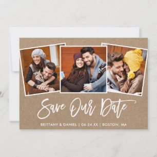 Reserve A Data Pincel Script 3 Foto Salvar Nossa Data Kraft Card