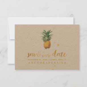 Reserve A Data Pineapple/Faux Dourado BrushScript do PixDezines
