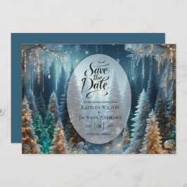 Reserve A Data Pinheiros foscos no Casamento Brilhante de inverno