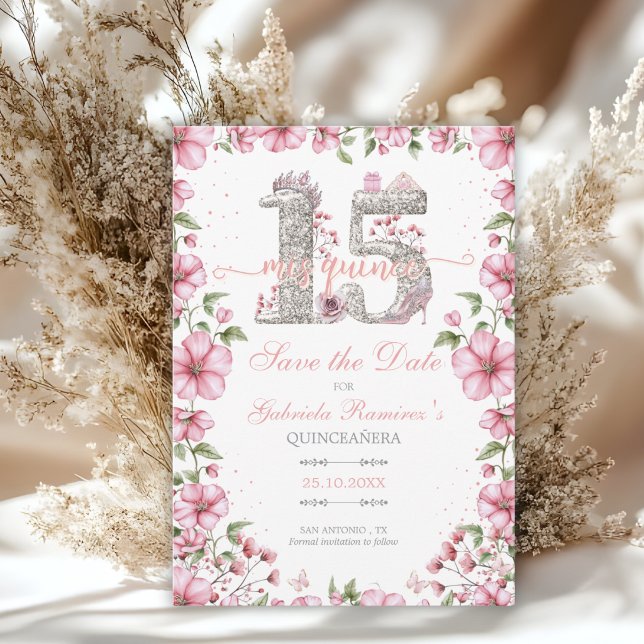 Reserve A Data Pink and Silver Miss Quince Quinceañera (Criador carregado)