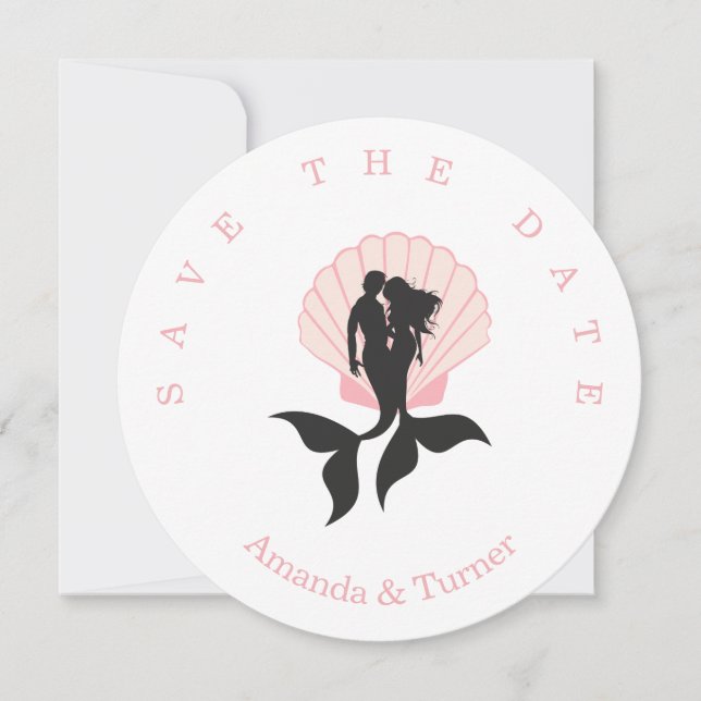 Reserve A Data Pink Mermaids Couple on a Seashell Design (Frente)