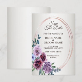 Reserve A Data Pink Red Floral Geometric Watercolor Wedding
