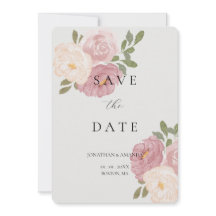 Pink Rose Wedding Save The Date