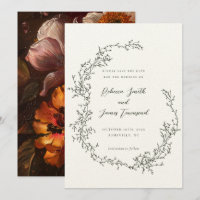 Pintura Artística de Guirlanda Botânica Noiva Oliv