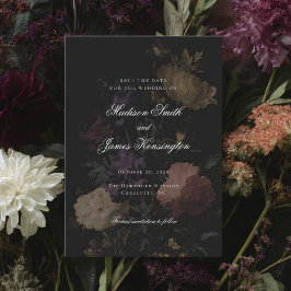 Reserve A Data Pintura de Flores Românticas e Sombrias de Casamen