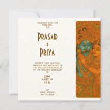 Pintura Mural Radha Krishna Indiano