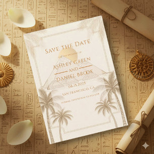 Reserve A Data Pirâmides Retro de Gizé Egito Casamento de Destino
