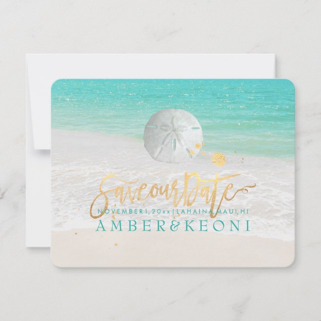 Reserve A Data PixDezines Beach/Ocean/Starfish/Save the Date (Frente)