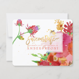 Reserve A Data PixDezines Floral Watercolor/Peonies/salve nossa d