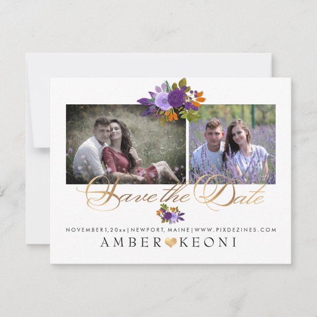 Reserve A Data PixDezines Flores Aquarela Save the Date (Frente)