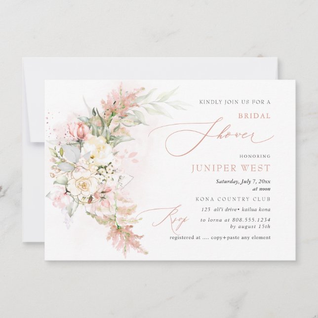 Reserve A Data PixDezines H2 Blush Alabaster Rosas Chá de Noiva (Frente)