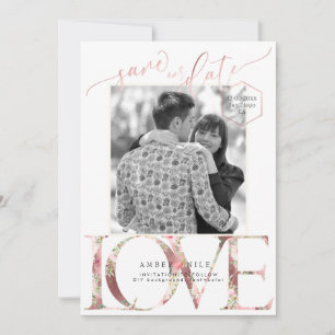 Reserve A Data PixDezines Salvar Data/Amor Botânica